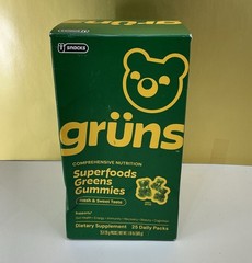 Gruns Adult Organic Superfood Greens Multivitamin Gummies, 25 Count