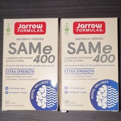 2 Pack of Jarrow Formulas SAMe 400 EXP 01/2027 Extra Strength 400mg 60 Tabs