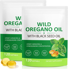 Oregano Oil Capsules, 2 in 1 Oil of Oregano with Black Seed Oil, Oregano Oil Sup