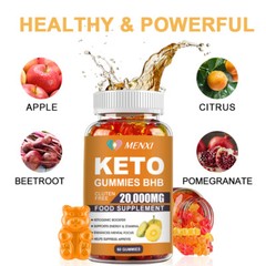 Keto BHB 20000 MG Gummies Best Weight Loss Fat Burner Carb Blocker Diet 60 Pills