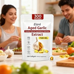 Elare Aged Garlic Extract 300 Softgels 7500mg Odorless | Heart & Immune US STOCK