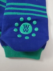 NIB WW Weight Watchers No Show Socks Quotes Unisex Bottom Grips Blue Green