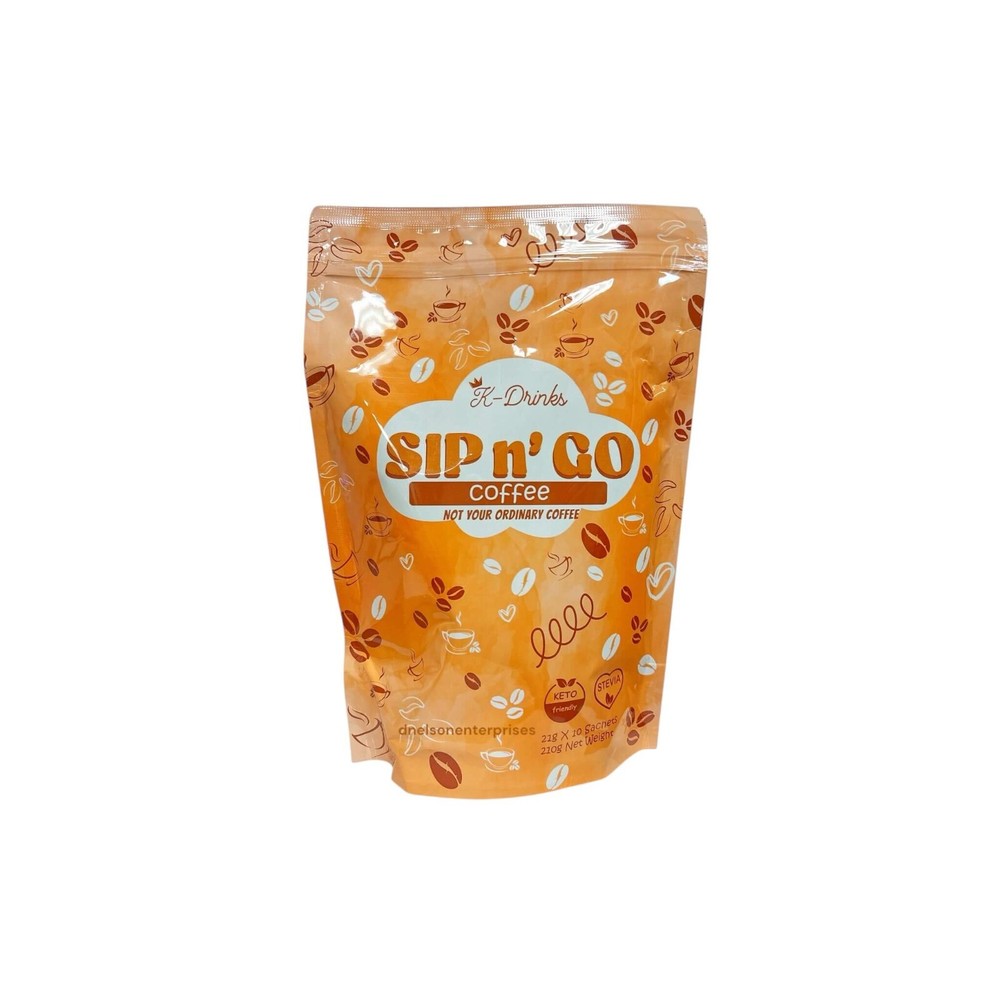 K-Drinks Sip N’ GO Coffee Keto Instant Mix w/ Stevia 22g x 10 Sachets