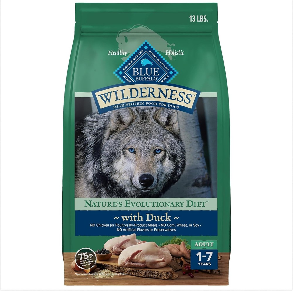 Blue Buffalo Wilderness Natural High-Protein Dry Food for Adult Dogs,with Wholes