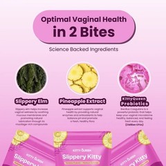 SlipperyKittyFeminine Probiotic Gummies Slippery Elm Flora Odor Moisture Support