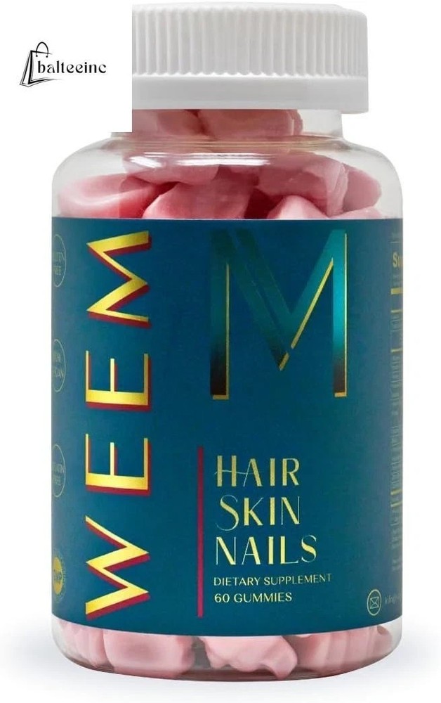 WEEM Hair Skin and Nails Gummies Supports Healthy Hair Vegan biotin Vitamins