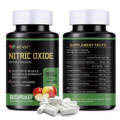 Nitric Oxide Booster Supplement Blood Pressure &Heart Health Support 60 Capsules