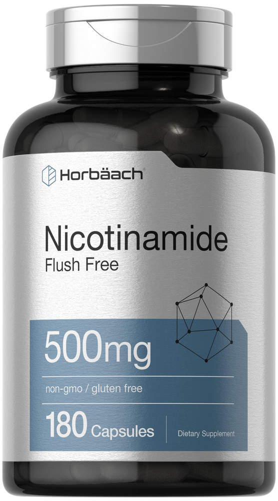 Nicotinamide 500mg | 180 Capsules | Non-GMO, Gluten Free | by Horbaach