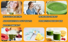 Super GREEN Powder Bloating Relief Gut Health Care & More 3 flavors-30 packet US