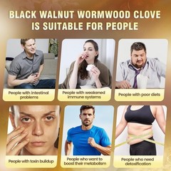 18-in-1 Black Walnut Wormwood Cleanse for Humans, 160 Day Supply, 6600mg Serv…