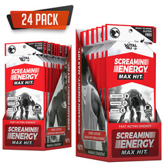 SCREAMIN ENERGY® MAXIMUM STRENGTH Coffee Mocha, with Panax Ginseng, 24 Pack
