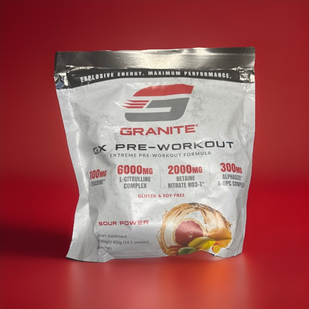 Granite® Essential Pre-Workout 400g Sour Power Exp 7/25