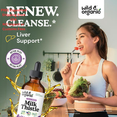 Wild & Organic Milk Thistle Liquid Drops – Liver Cleanse 4 Fl Oz (Pack of 1)