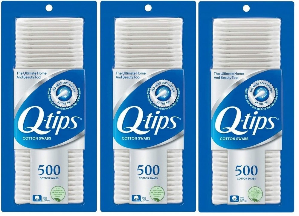 Q-Tips Cotton Swabs, 500 Count (Pack of 3) Pack of 3
