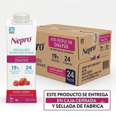 Nepro Nutrition Shakes Protein CarbSteady Dialysis Mixed Berry Case Of 24