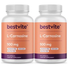 BESTVITE L-Carnosine 500mg 240 Capsules 120×2 No Fillers – No Stearates – Non…