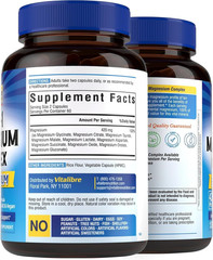 Magnesium Complex 10 in 1 420mg Chelated 120 Vegan Capsules Non GMO