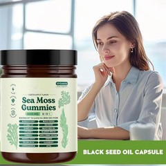 3PCS 16 in 1 Organic Sea Moss Gummy Irishmoss Extract 6000Mg Green Apple Flavor