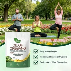 NEW 2PCS Oregano Oil 6200mg with Black Seed Oil.Immune Boosting Capsules