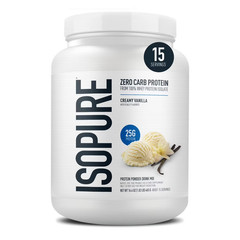 Isopure Zero Carb 100% Whey Protein Isolate Vanilla Powder 25g 15 Servings