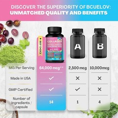 14-in-1 Biotin Keratin Complex Capsules, Multivitamin Supplement for Hair, Skin