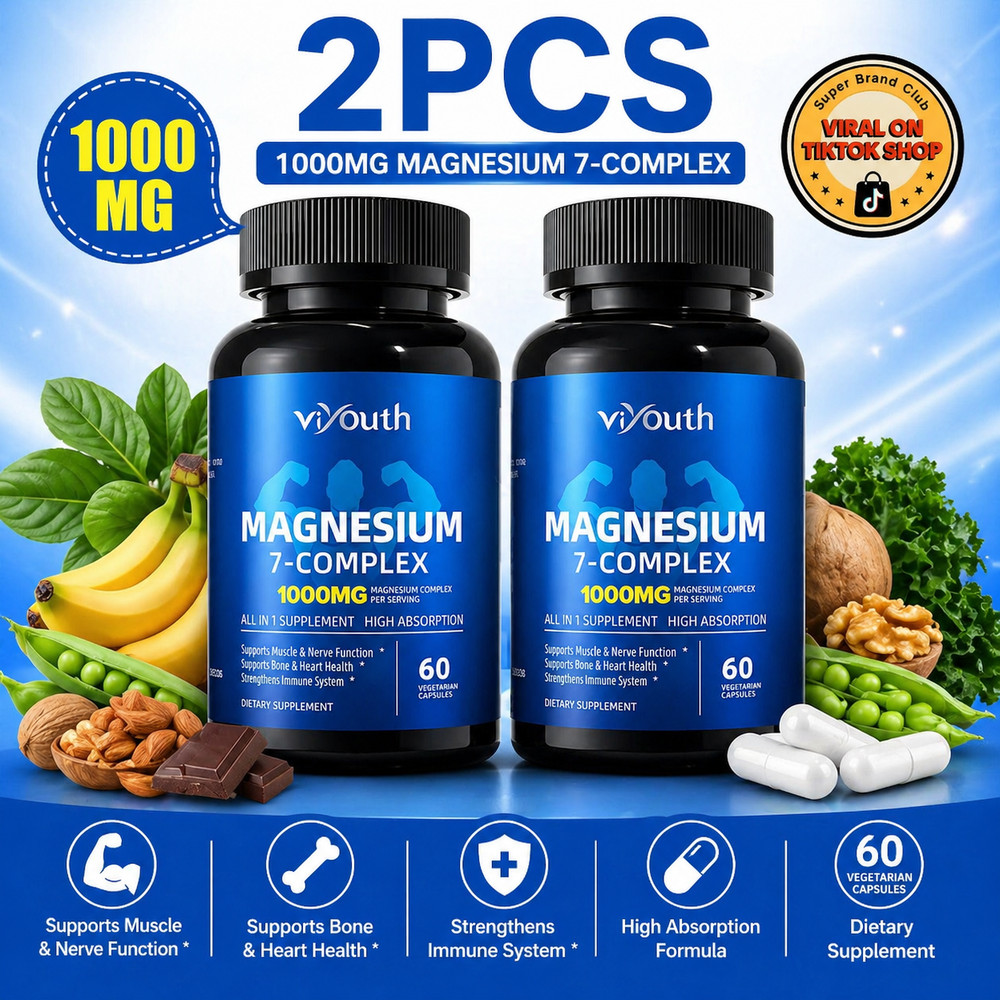 Viyouth Magnesium 7 Complex – Supports Sleep & Bone Health – 120ct