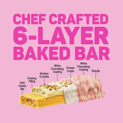 FITCRUNCH High Protein Baked Bar, Strawberry Strudel, 16g Protein, 1.62 oz, 4 Co