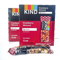 KIND Cranberry Almond Snack Bars 12 Bars Box 1.4 oz Each Gluten Free 2 Packs
