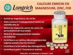 Longrich Calcium- Iron & Zinc Chewable Tablets/ Calcium Milk Flavor