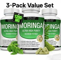 Toplux Moringa Capsules – 3-Pack – 1200mg – 270 Capsules – Vegan, Non-GMO