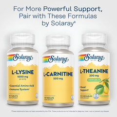 Solaray L-Carnitine 500 mg, Free Form Amino Acid, Lab Verified, GMP Facility,
