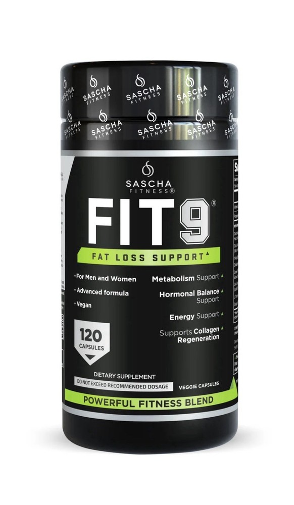 Sascha Fitness FIT9 Fat Loss Support Supplement 120 Veggie Capsules Vegetarian