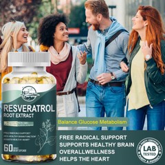 Resveratrol Capsules 1200MG Maximum Strength Anti Aging Antioxidant Supplement