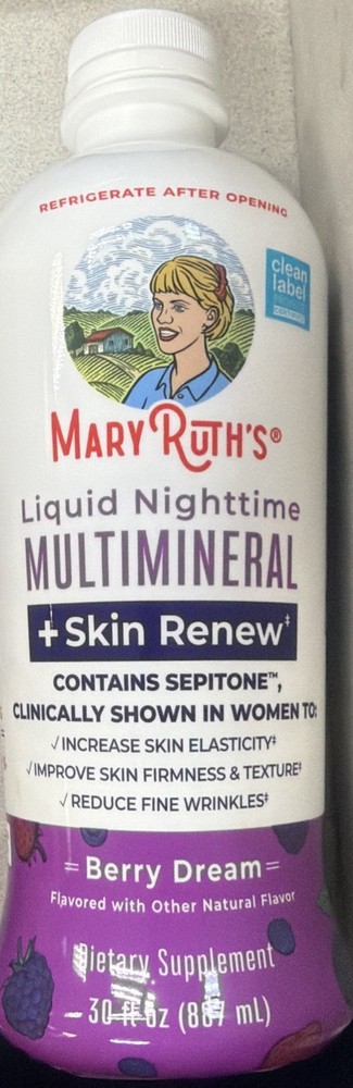 Mary Ruth’s Liquid Multimineral+ Skin Renew, Berry Dream,30fl oz (887 ml)Exp7/27