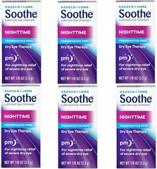 Bausch + Lomb Soothe Lubricant Eye Ointment Night Time – 0.13 oz, Pack of 6