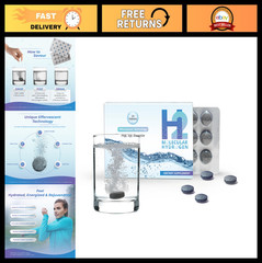 Effervescent Molecular Hydrogen Water Tablets 12 PPM – 30 Count for Hydration &