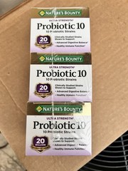 (3) Nature’s Bounty Ultra Strength Probiotic 10 ☆ 1 pill Per Day Formula 30 Caps