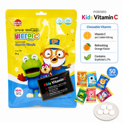 Korean Character Pororo Chewable Vitamin C Peach Flavor 50EA * 4packs