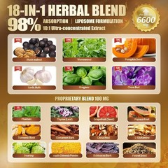 18-in-1 Black Walnut Wormwood Cleanse for Humans, 160 Day Supply, 6600mg Serv…