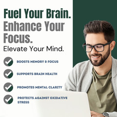 Brain Vex Memory Focus Supplement Cognitive Support Formula w/Bacopa 10 Bottles