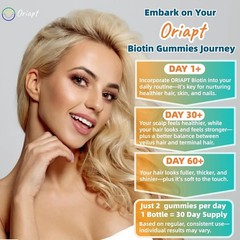 Hair Skin Nails Biotin Gummies Raspberry Chew, vegan supplement- 60 count