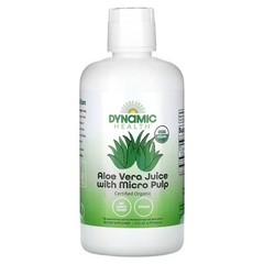 Dynamic Health Aloe Vera Juice with Micro Pulp (Certified Organic) 32 fl.oz