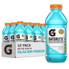Gatorlyte Electrolyte Beverage, Glacier Freeze, 20 Fl Oz Pack of 12