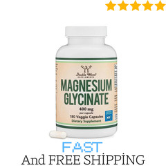 Double Wood Supplements Magnesium Glycinate 400Mg | 180 Capsules | Sleep, Muscle