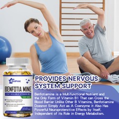 Benfotiamine 300mg 120 Veg Capsules Fat Soluble Thiamine Vitamin B1 NON-GMO