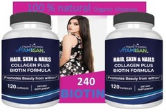 2 Hair, Skin & Nails for Women, Biotin, COLLAGEN 240 CAPSULES HIGH POTENCY