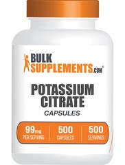 BulkSupplements Potassium Citrate 500 Capsules – 99mg Per Serving