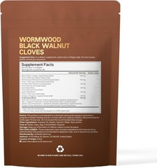 18-in-1 Black Walnut Wormwood Cleanse for Humans, 160 Day Supply, 6600mg Serv…