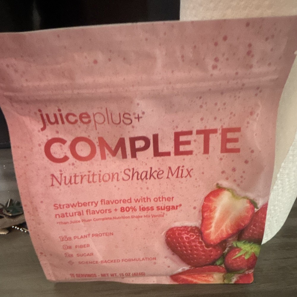 Juice Plus+ Complete Nutrition Strawberry Shake Mix Powder Protein Fiber 15 oz