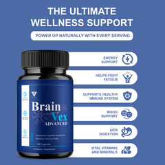 Brain Vex Advanced, BrainVex Brain Health Formula (60 Capsules)